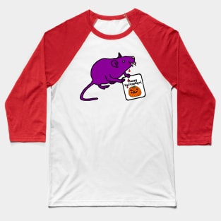 Vampire Horror Rat with Halloween Card Baseball T-Shirt